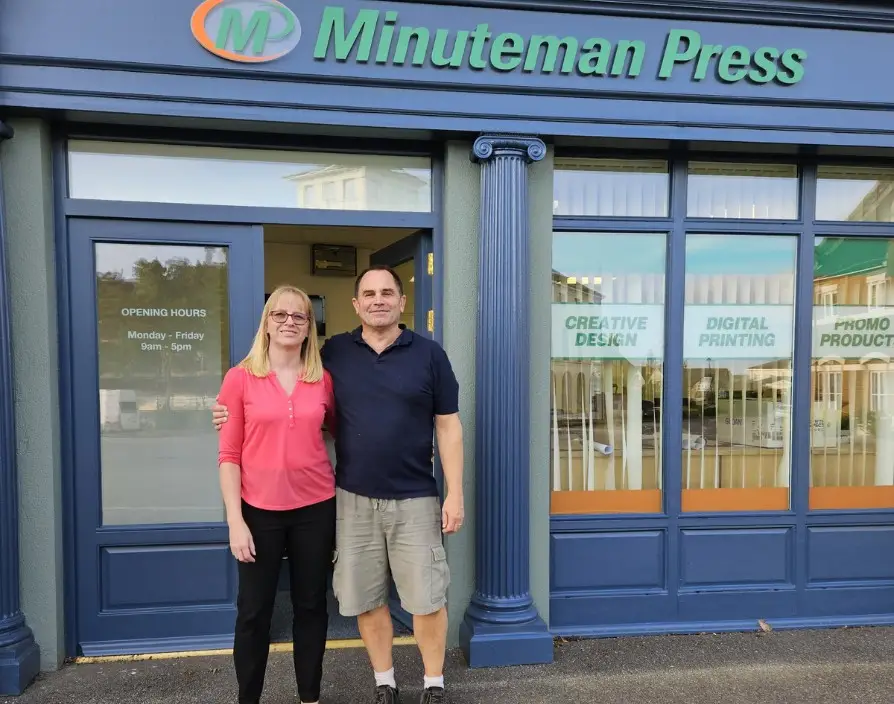 David and Juanita Prince, owners of Minuteman Press in Dorchester since October 2023, have announced a branding partnership with Dorchester Town Football Club.